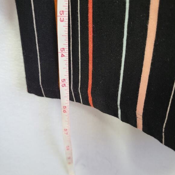 Garnet Hill Off-The-Shoulder Knit Maxi Dress MED Black Stripe Boho Rainbow NEW - Picture 16 of 16